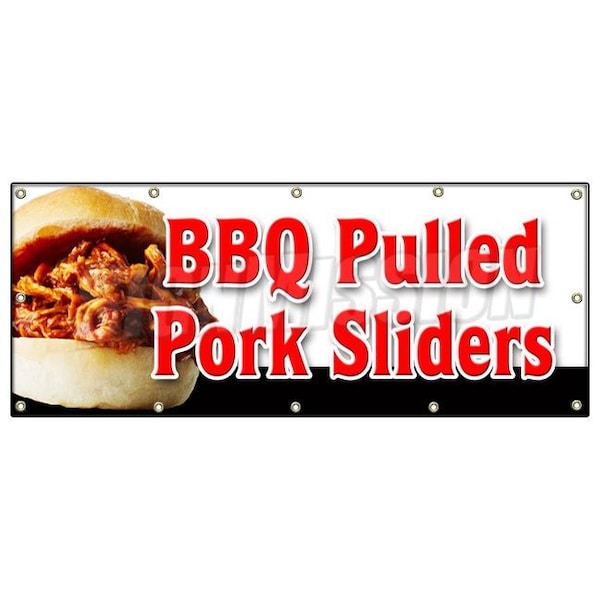 Signmission BBQ PULLED PORK SLIDERS BANNER SIGN barbeque bar-b-que smoked B-120 Bbq Pulled Pork Sliders - main